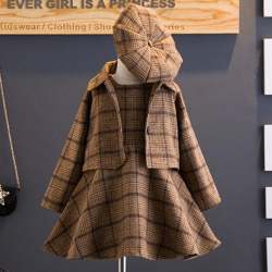  Stripe Style Dress With Coat