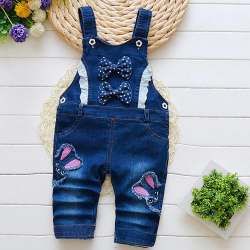 Trendy Bow Applique Dungaree