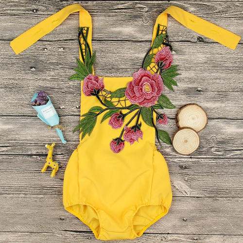 yellow floral print jumsuits