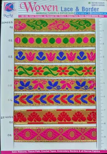 Designer embroiderd Lace for saree and Duppata by Woven Lace Border Manufacturers Exporters 