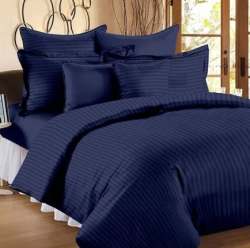 Plain Satin Strip Bed Sheet