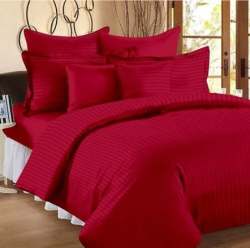 Plain Strip Bed Sheet