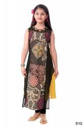 straight long sleeveless kurti 