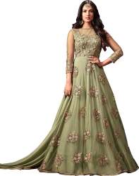 Embroidery With Net Work Gowns