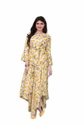 Fancy yellow Long Sleeve Gown