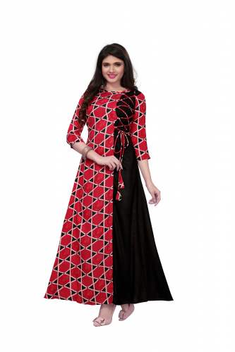 Gown Style Red Kurtis