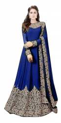 Heavy Codding Georgette Blue Gowns