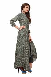 Long Green Daily Wear Gown
