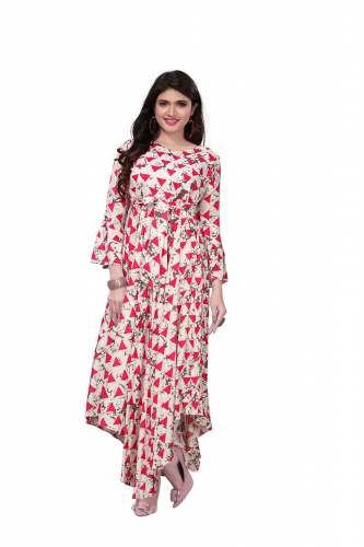 Long stylish printed gown