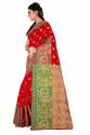 Red Mor Print Cotton Silk Sarees thumb 1