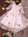 Party Wear Hand Printed Organza Anarkali Suit  thumb 4