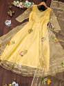 Party Wear Hand Printed Organza Anarkali Suit  thumb 5