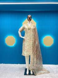 TRENDING DESIGNER ORGANZA SEQUENCE EMBROIDERED WORK WITH PANT AND DUPATTA Set