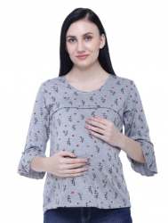 Ladies Feeding Grey Top