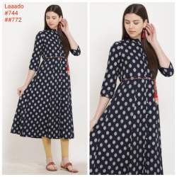 black dotted fancy kurti