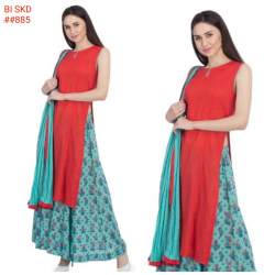 designer kurti with palazzo set with dupatta