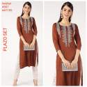 embroidery straight cut kurti  
