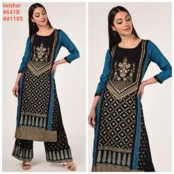 embroidery work kurti with palazzo set