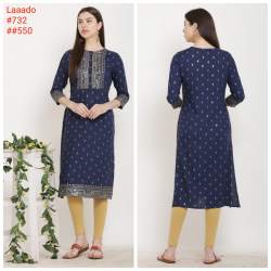 long cut navy blue kurti