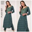 long embroidered work green kurti 