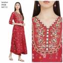 red embroidery kurti