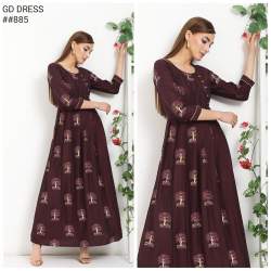 red shade long kurti