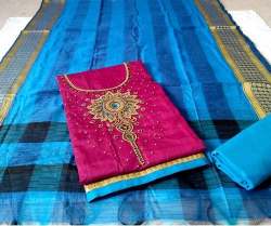chanderi hand work material
