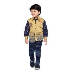 Boys Denim Jeans With Shirt Set For Kids