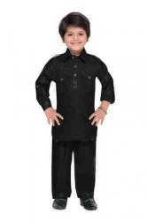 Kids Boys Black Pathani