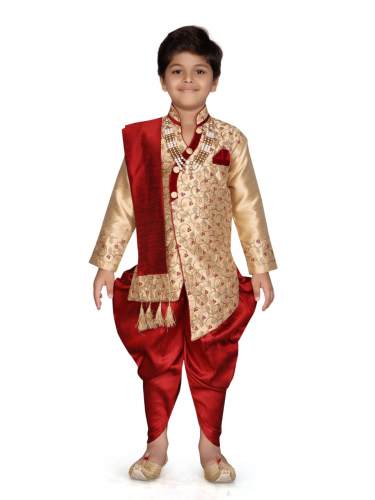 Kids Boys Wedding Sherwani Pyjama Suits by Shri Shantinath Trading Company