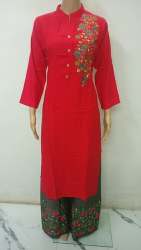 Kurti With Palazzo Pant With Embroidered Work