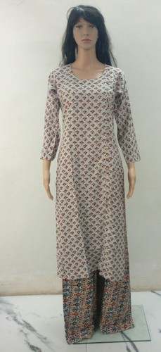 Ladies Small Printed Kurti palazzo Set by Alba Fashions