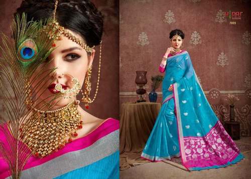 Block Printed Cotton Silk Sarees