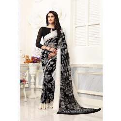 Fancy Black Printed Sarees