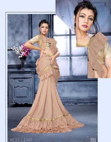 Party wear Ruffle saree by Pankh Fashion Pvt Ltd