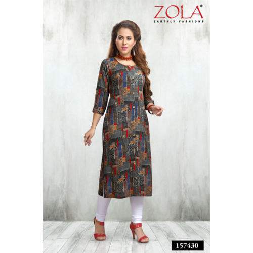 Zola Sea Green Casual Kurti by Pragati Fashions Pvt Ltd