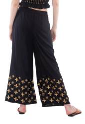 Black Embroidered Plazo pant