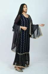 Ladies Georgette Kurti Palazzo Set