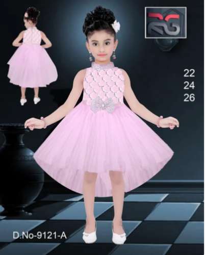 Designer Fancy Pink Kids Frock by Dream Collection