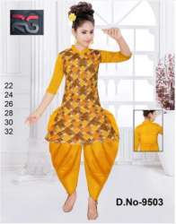 Kids Dhoti Cotton Half Sleeves Printed Set 