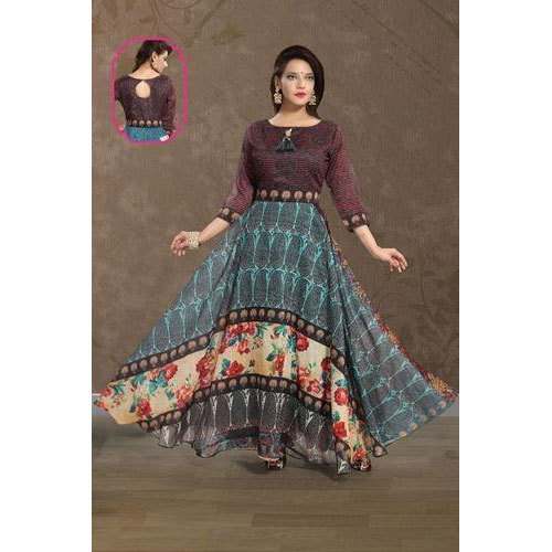 flare style round neck kurti by Shanti Art