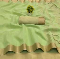 Latest Fancy Soft Linen Cotton Silk Saree 