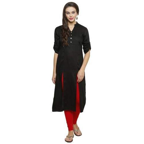 Fancy Plain Cotton Kurtis