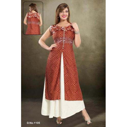 Ladies party wear sleeve less kurti by Rimi Zimi