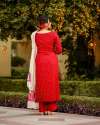 Party wear Red Kurti with Pant set  thumb 1