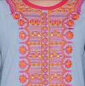 Formal wear Grey Embroidered Cotton Kurti  thumb 1