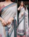 Aurora Weave Signature Plain Linen saree thumb 2