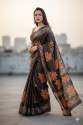 Believe samen heavy soft dola silk saree with batik print  thumb 1