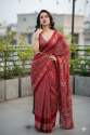 Believe samen heavy soft dola silk saree with batik print  thumb 8