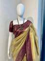 Coral Mist Beautiful Soft Silk Saree with Jacquard Work thumb 3
